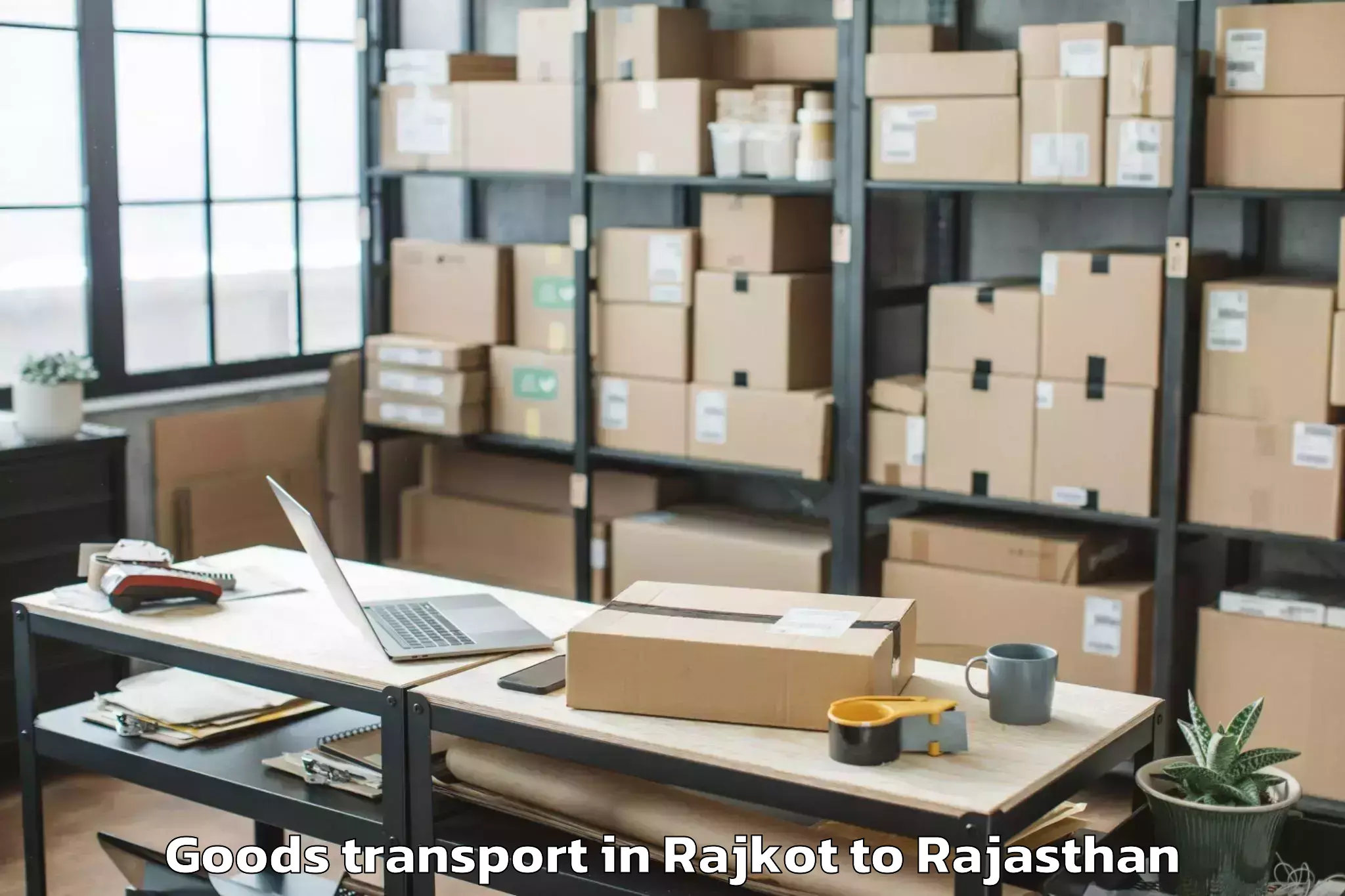 Easy Rajkot to Jagannath University Jaipur Goods Transport Booking